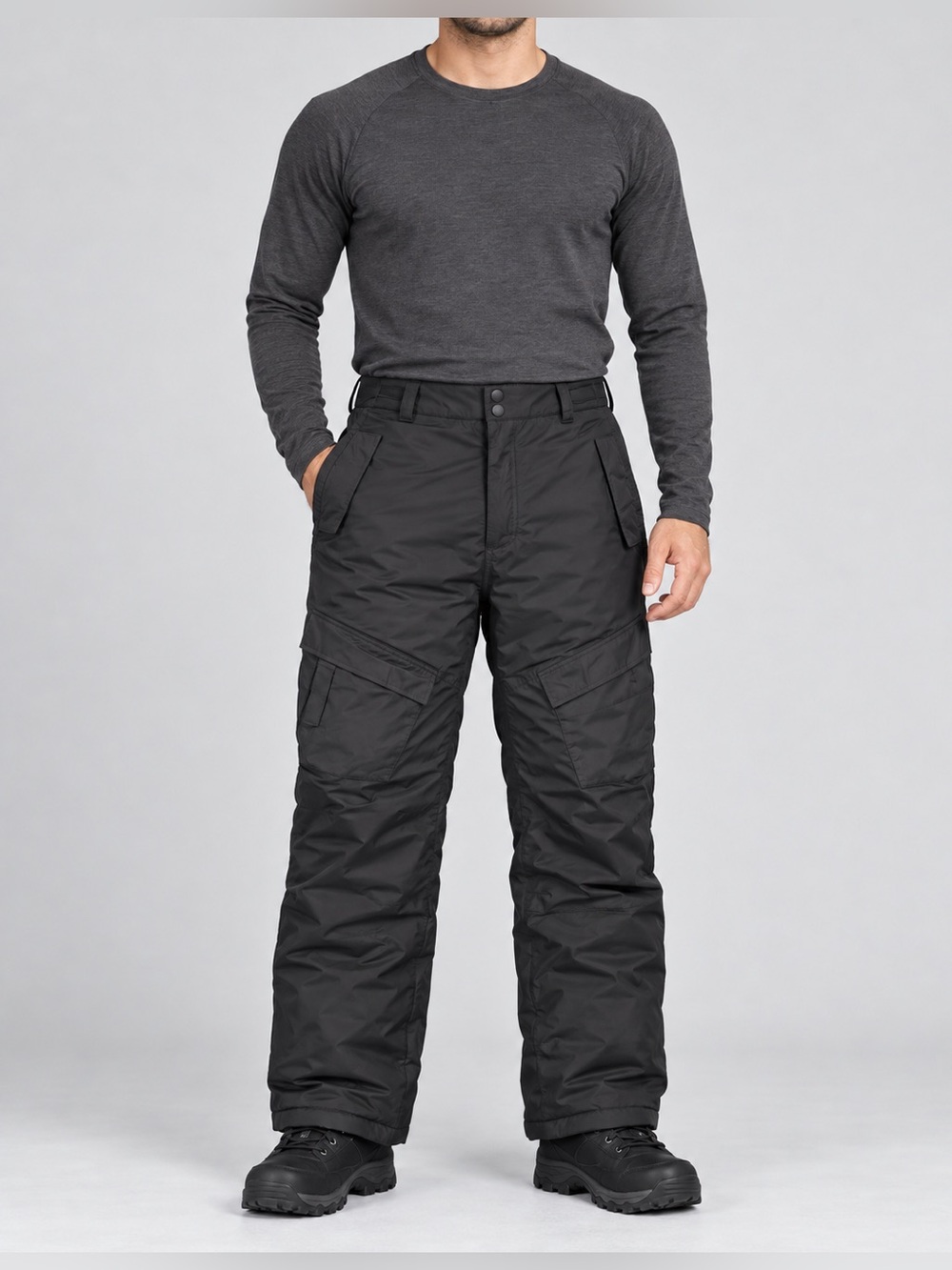 Snozu Black Insulated Ski Snow Pants Men’s Large Winter Snowboard